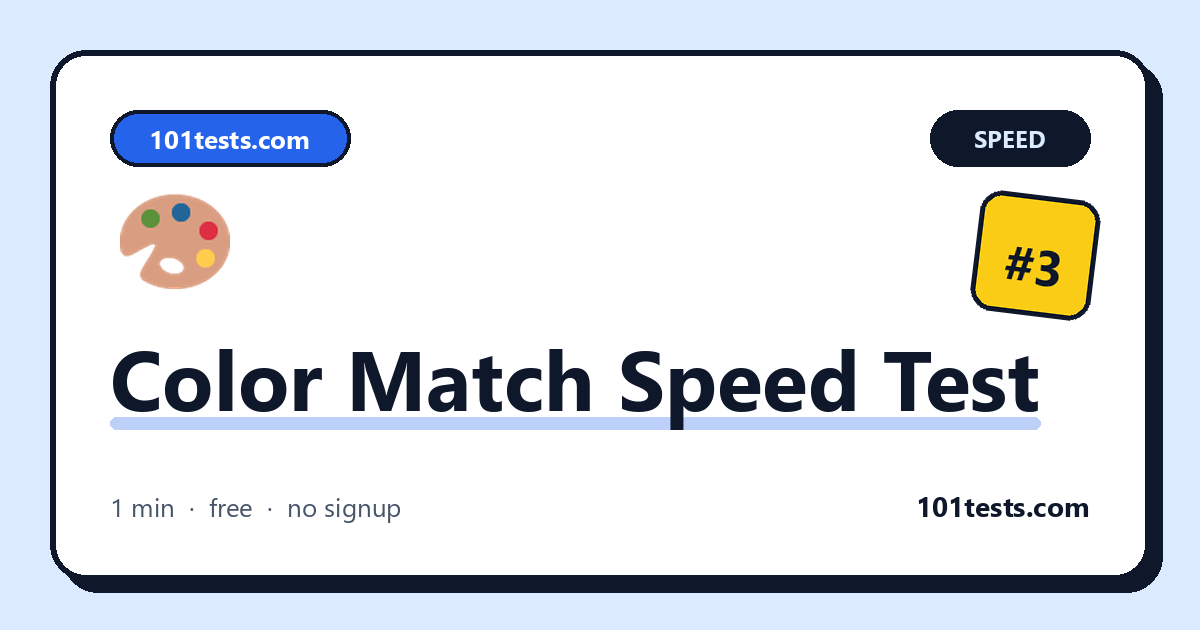 Color Match Speed Test — Free Stroop Test | 101Tests.com
